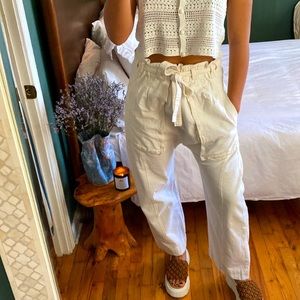 Free people, cream canvas harem pants